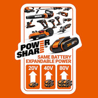 WORX 18V 20V MAX bateriový mobilní vysokotlaký čistič Hydroshot WG620E.4, 2,0Ah, Powershare, multi-rozstřikovací tryska, dlouh